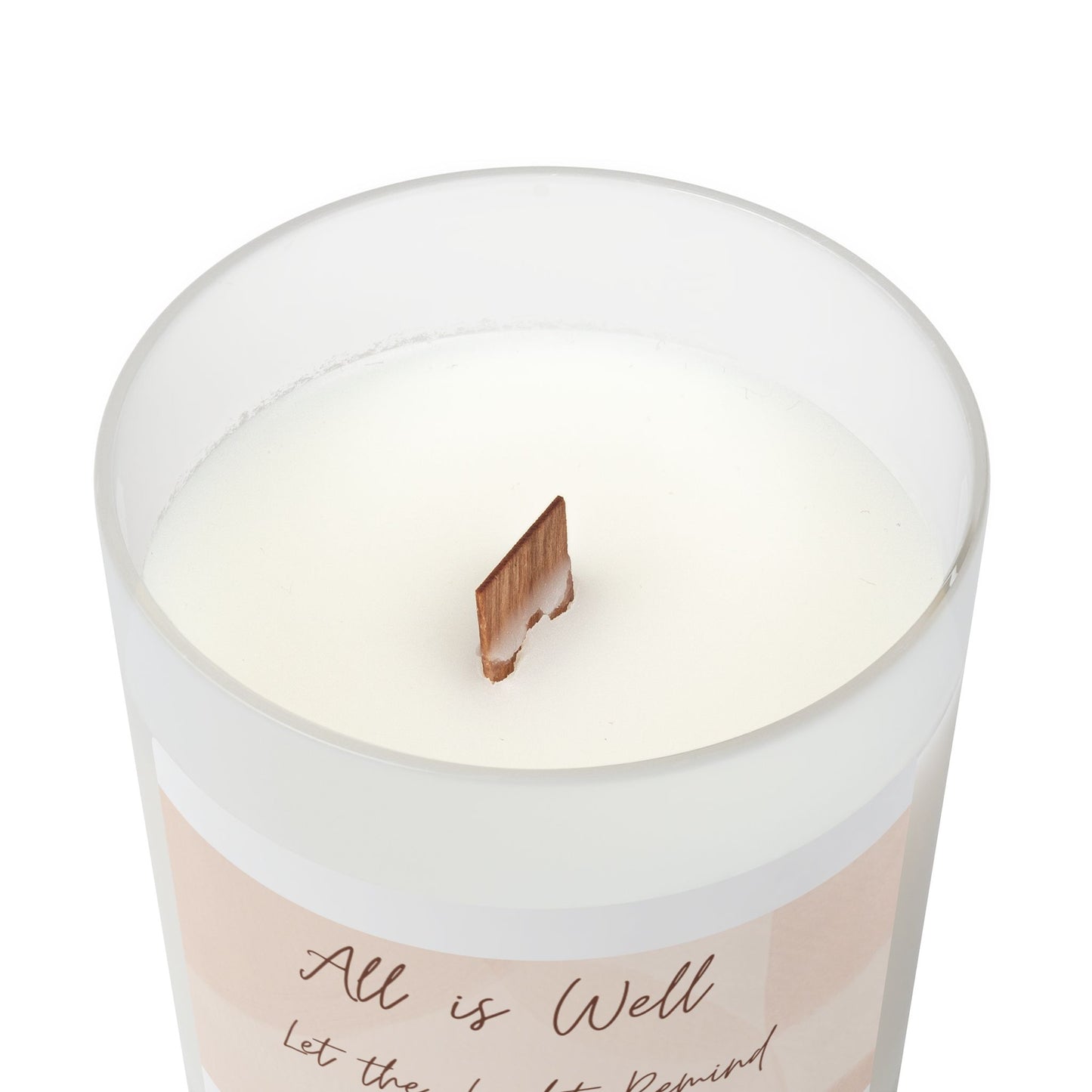 'All is Well - Let the Light Remind You' Frosted Glass Candle - 11oz Aromatherapy Home Decor