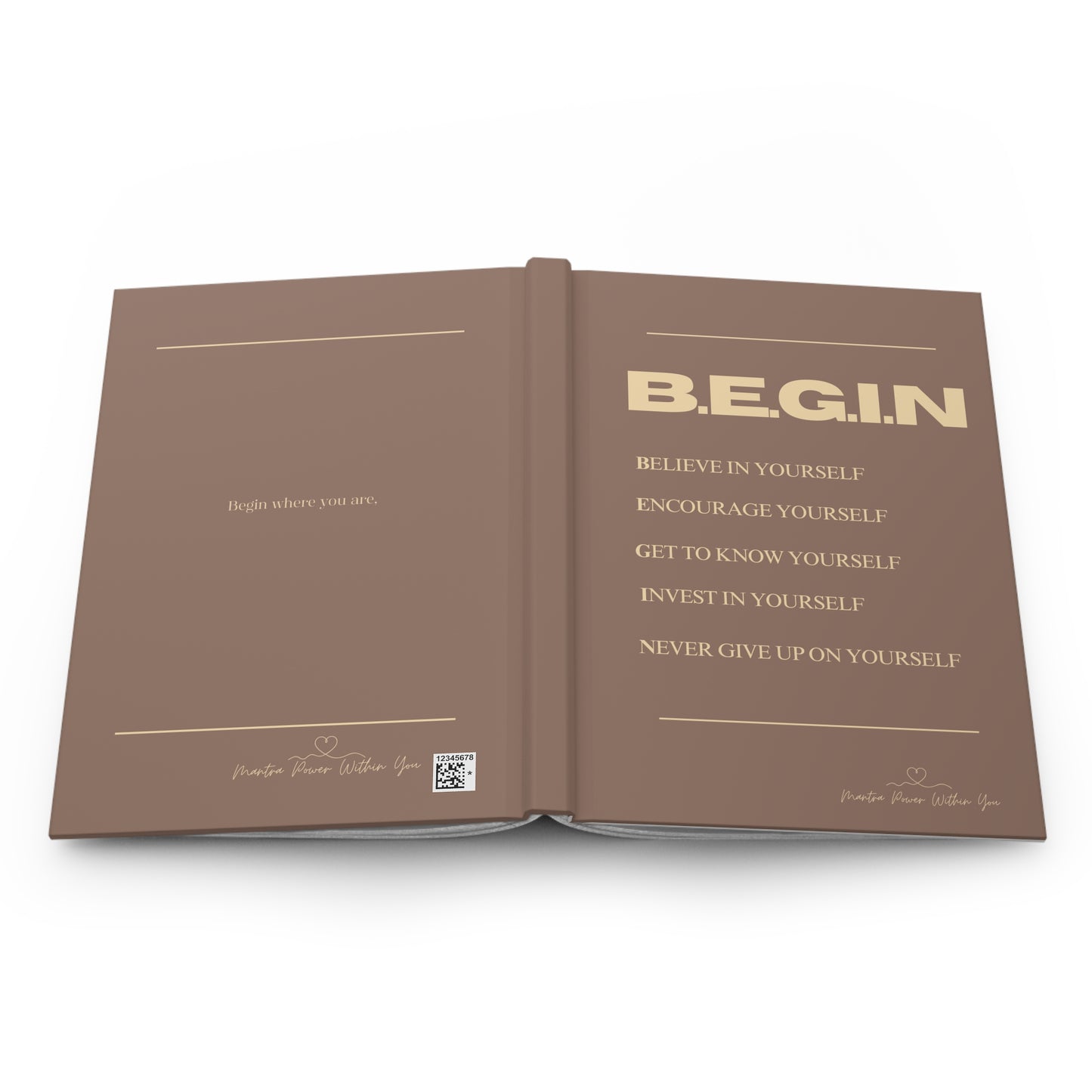 Inspirational Hardcover Journal for Self-Reflection - Begin Your Journey, Motivational Gift, Mindfulness Notebook, Personal Growth [...]