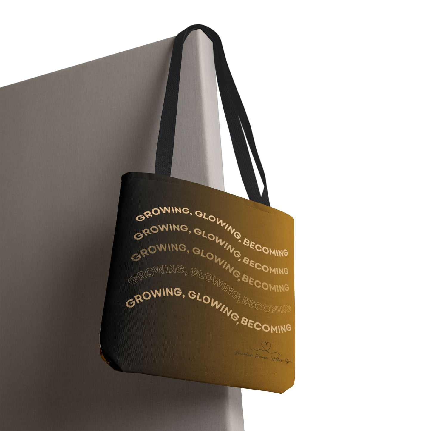 Inspiring Tote Bag - Growing, Glowing, Becoming - Daily Carry for Empowerment, Gifts for Her, Eco-Friendly Shopper
