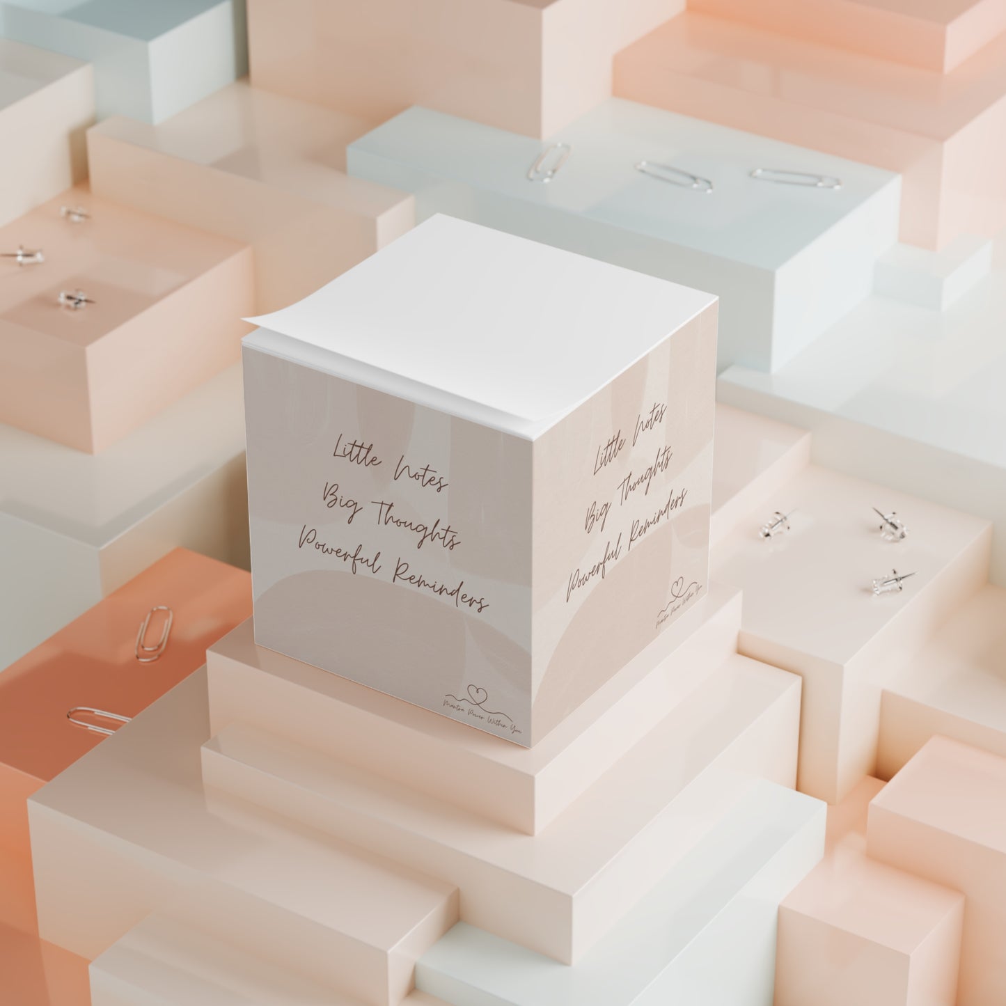 'Little Notes, Big Thoughts' - Inspirational Note Cube