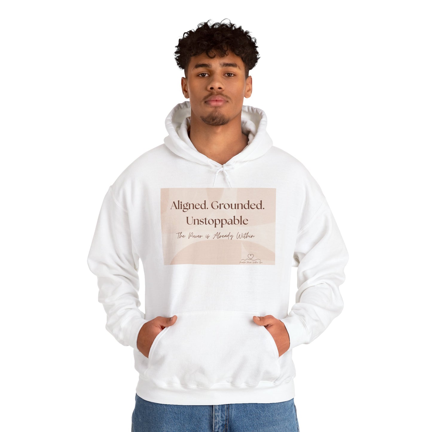 Inspirational Unisex Hoodie - Aligned. Grounded. Unstoppable.
