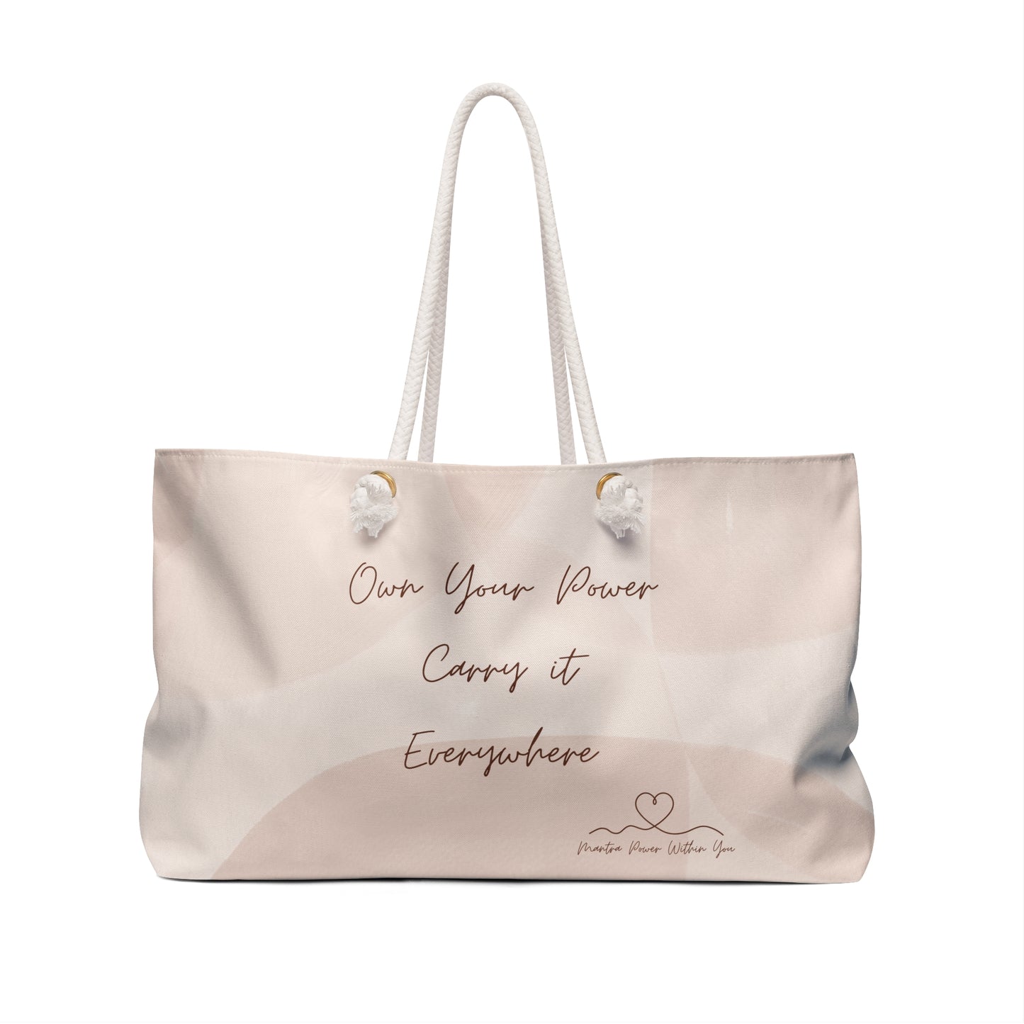 'Own Your Power - Carry It Everywhere' Inspirational Weekender Bag - Perfect for Travel & Self-Care