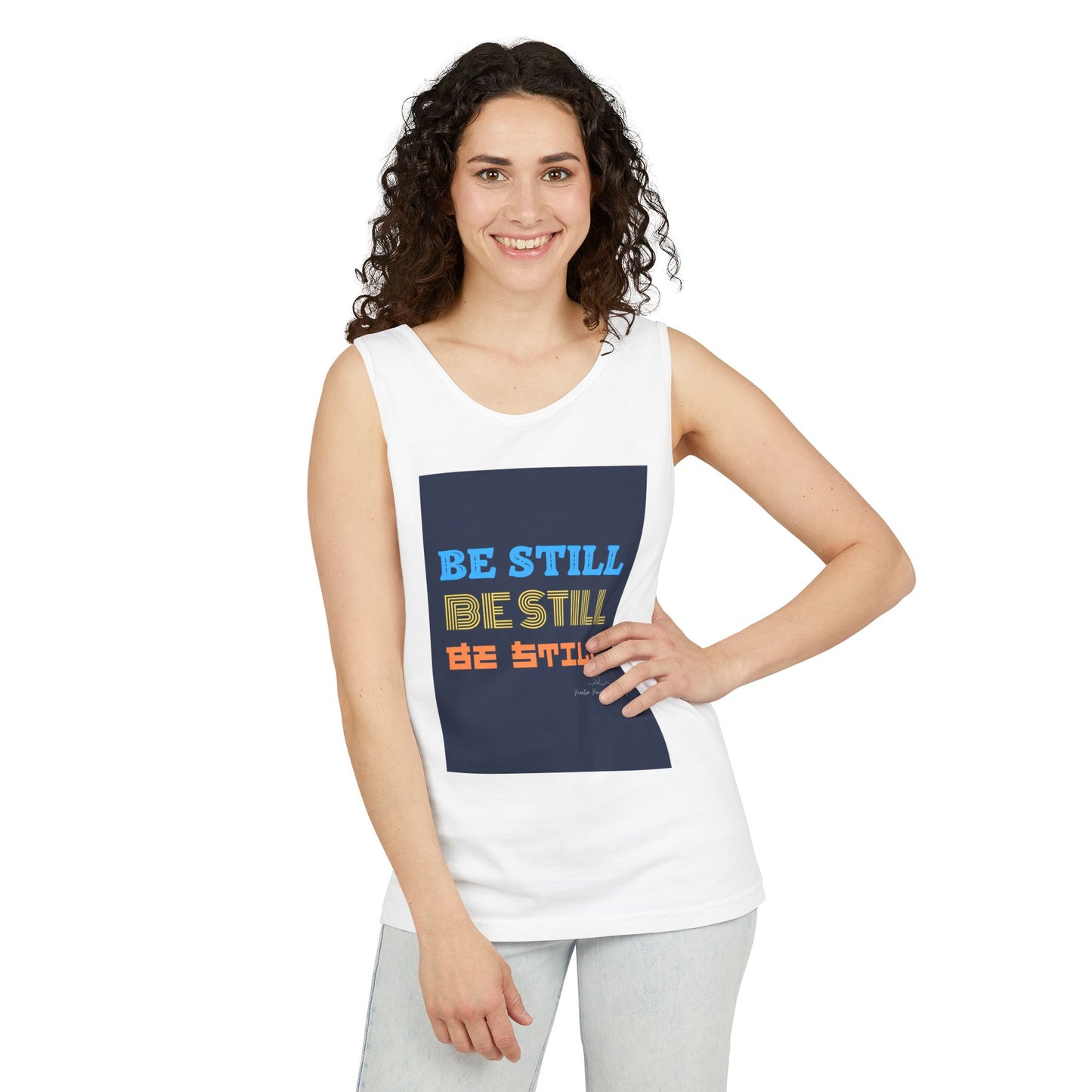 Be Still Tank Top - Spiritual Gift, Casual Wear, Relaxation Apparel, Yoga Top, Inspirational Summer Shirt