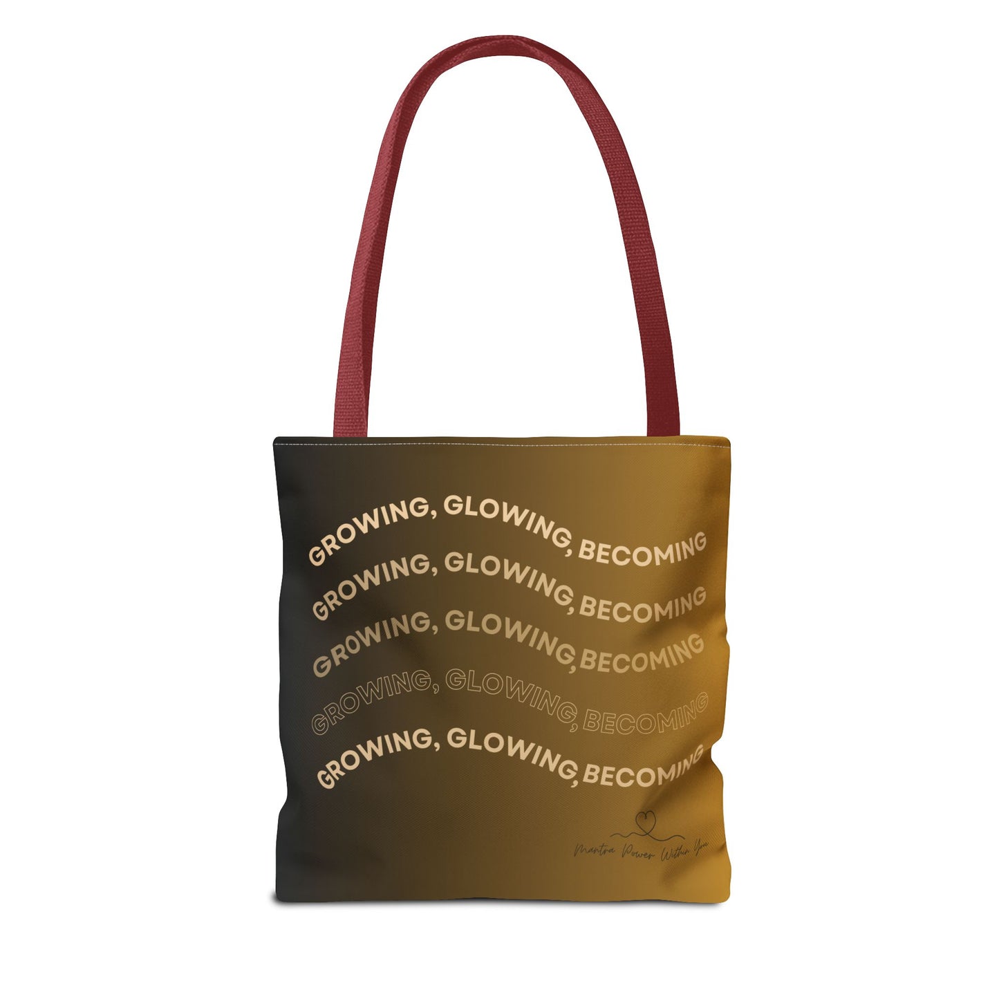 Inspiring Tote Bag - Growing, Glowing, Becoming - Daily Carry for Empowerment, Gifts for Her, Eco-Friendly Shopper