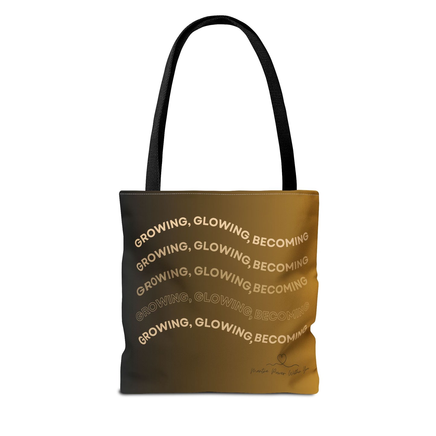 Inspiring Tote Bag - Growing, Glowing, Becoming - Daily Carry for Empowerment, Gifts for Her, Eco-Friendly Shopper