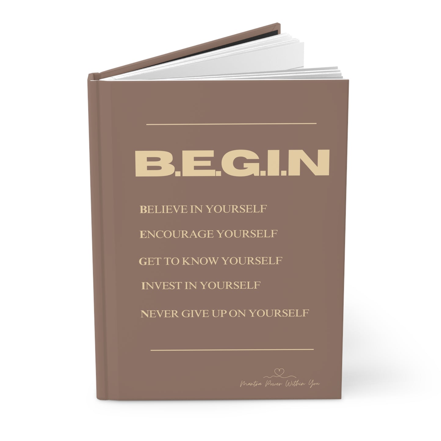 Inspirational Hardcover Journal for Self-Reflection - Begin Your Journey, Motivational Gift, Mindfulness Notebook, Personal Growth [...]
