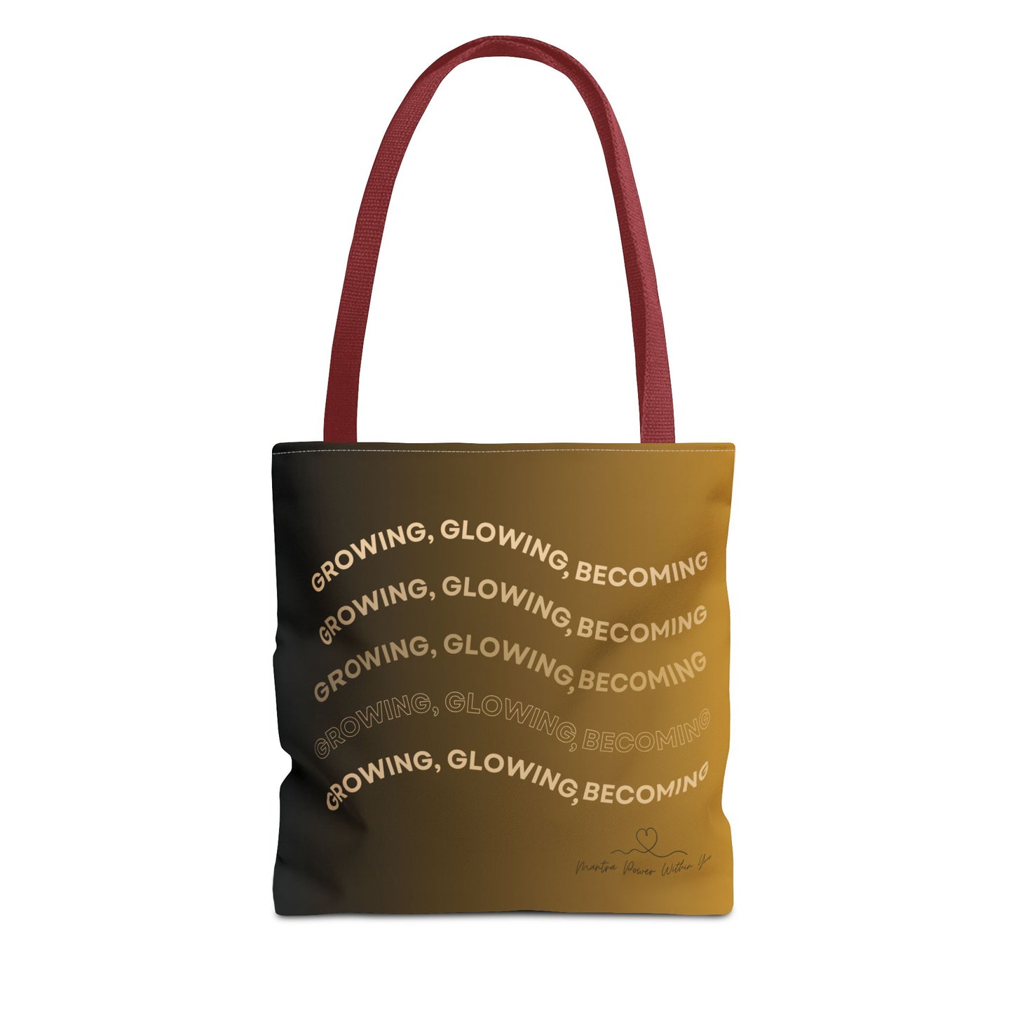 Inspiring Tote Bag - Growing, Glowing, Becoming - Daily Carry for Empowerment, Gifts for Her, Eco-Friendly Shopper
