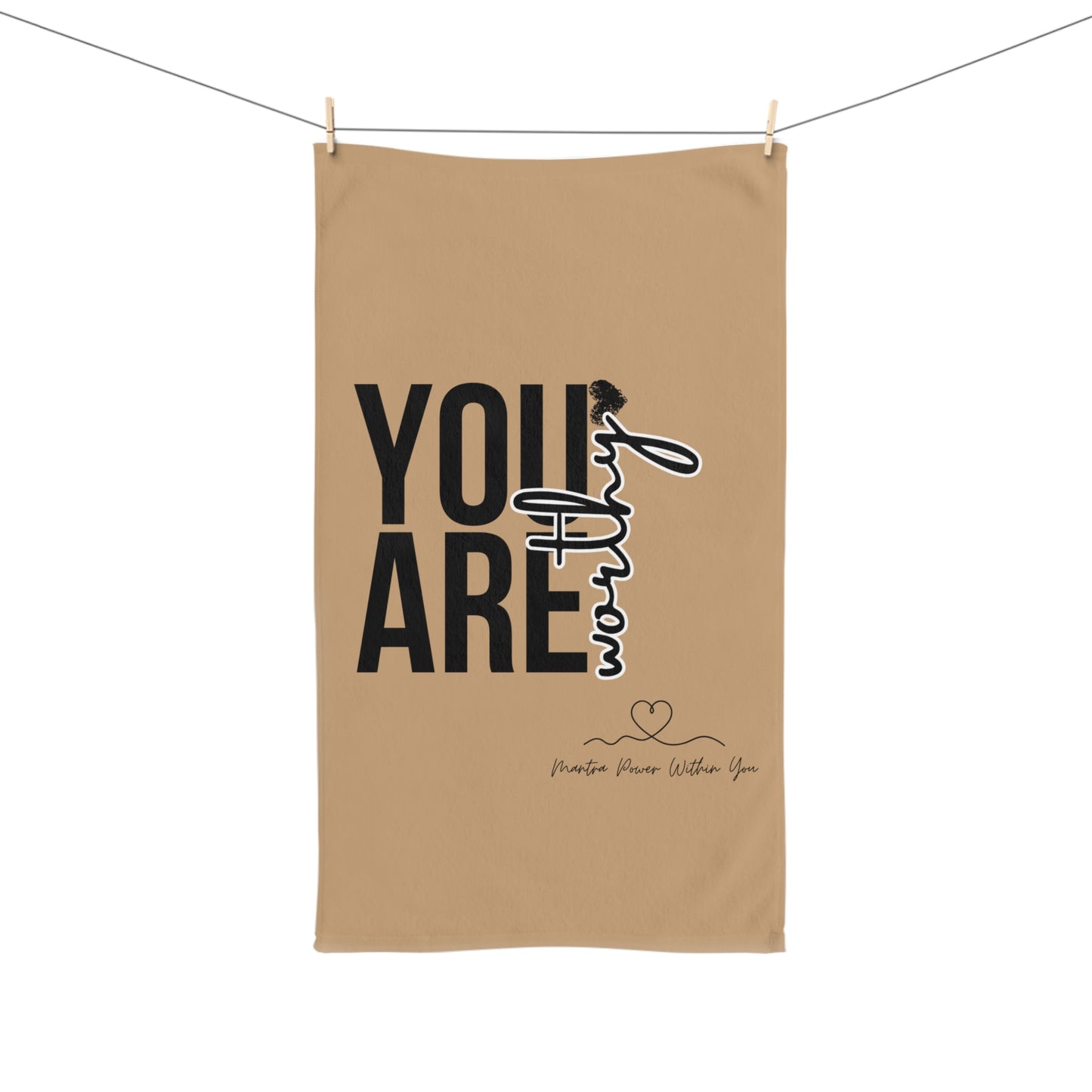 Motivational Hand Towel - 'You Are Worthy' Inspirational Gift for Home Decor, Kitchen, Self-Care, Housewarming, Positive Affirmation