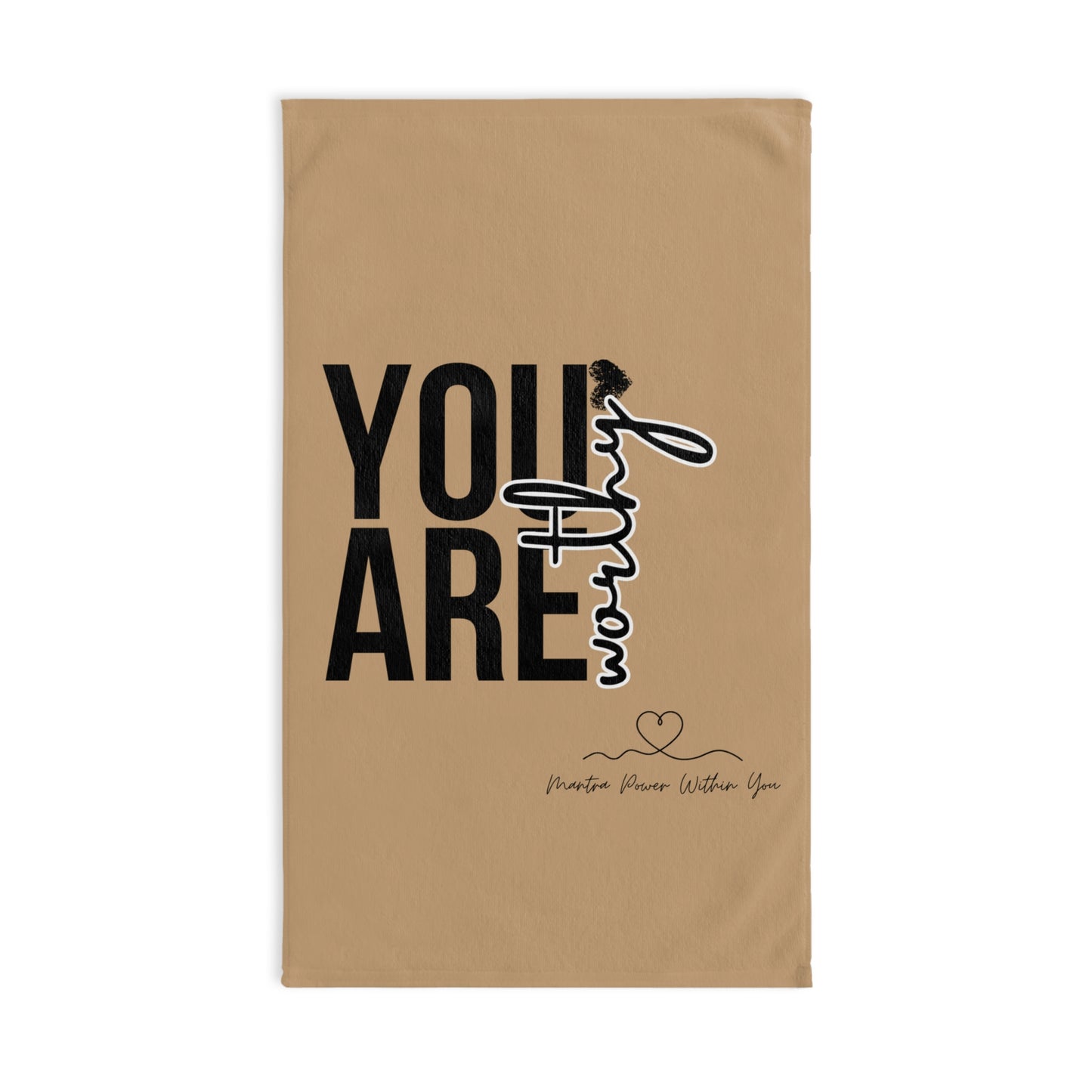 Motivational Hand Towel - 'You Are Worthy' Inspirational Gift for Home Decor, Kitchen, Self-Care, Housewarming, Positive Affirmation
