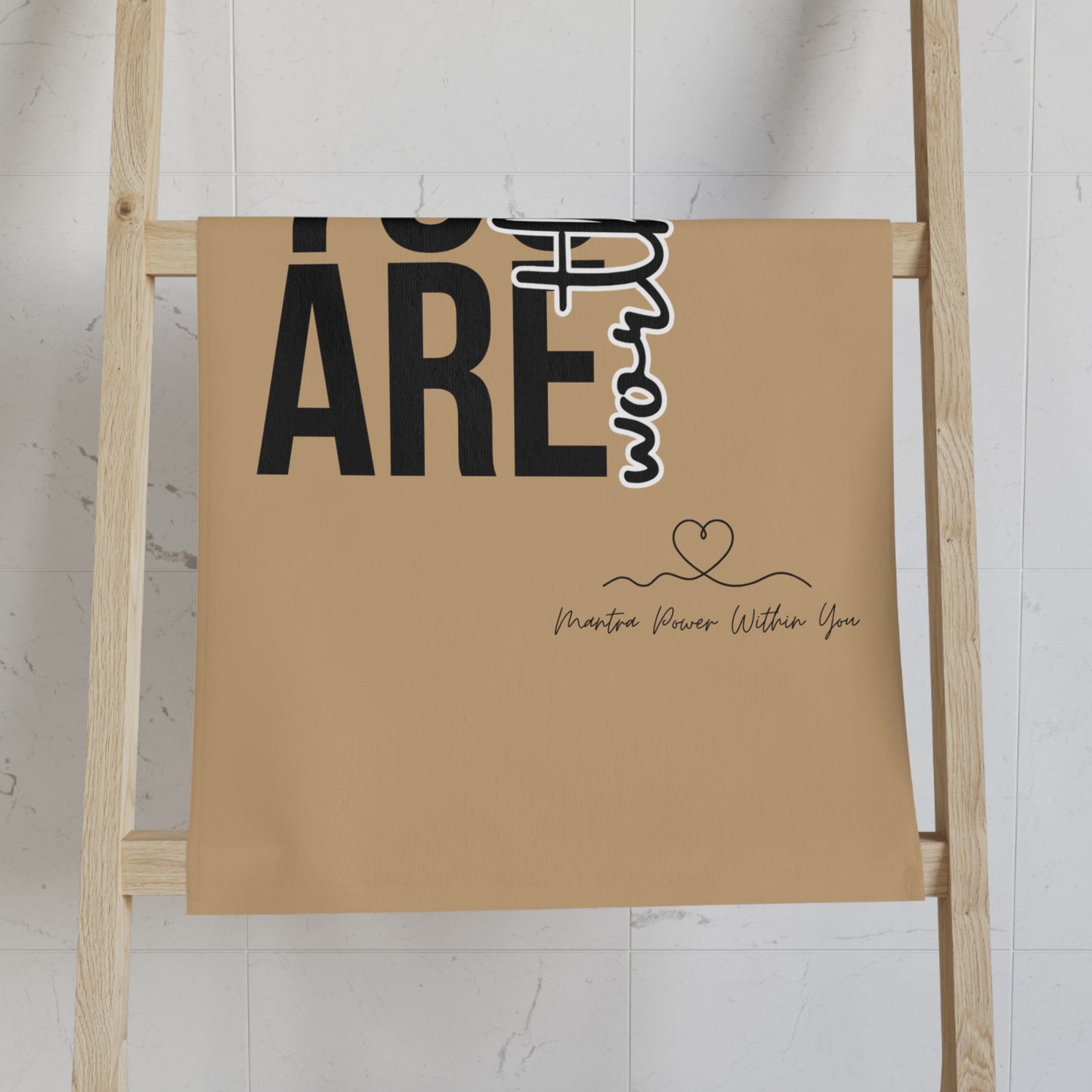 Motivational Hand Towel - 'You Are Worthy' Inspirational Gift for Home Decor, Kitchen, Self-Care, Housewarming, Positive Affirmation