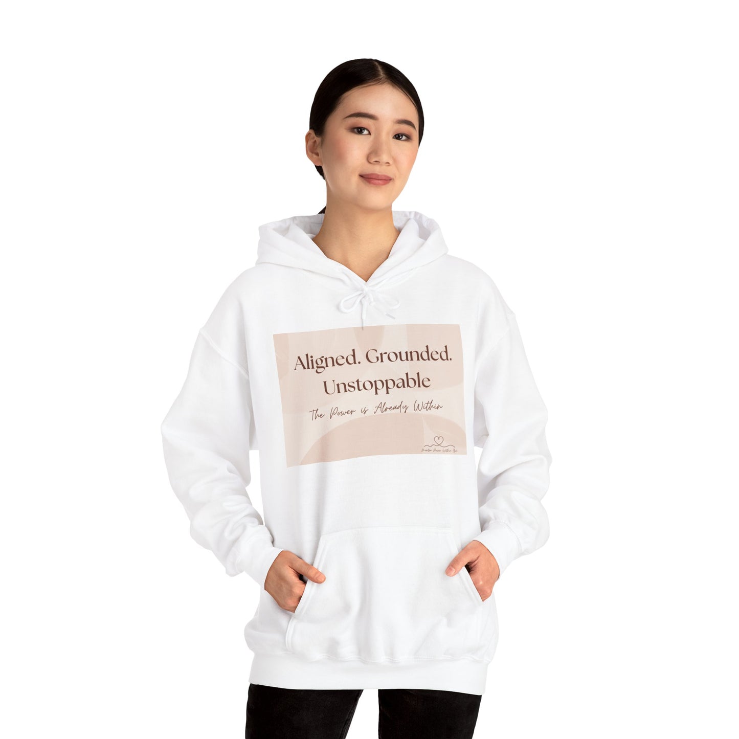 Inspirational Unisex Hoodie - Aligned. Grounded. Unstoppable.